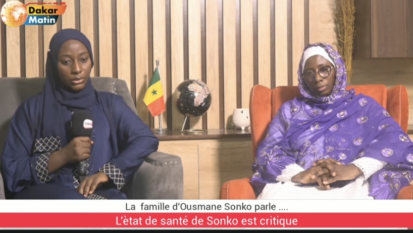 Image de Société. Dans une entrevue avec un média, les deux épouses d'Ousmane Sonko, le principal opposant sénégalais, ont abordé l'état de santé alarmant de leur mari, actuellement en réanimation et entamant son 20e jour de grève de la faim. Sokhna Anna Diamanka, sa deuxième épouse, a déclaré qu'il ne sentait plus son côté gauche.« Il est devenu pâle et petit comme mon fils Amadou, qui a 10 ans » Les épouses ont également lancé un appel au président Macky Sall et à la Première dame pour la libération de Sonko et de ses codétenus en réanimation, ainsi que de tous les détenus politiques consécutifs aux récentes manifestations. Pensez-vous que leur cri de coeur sera entendu ?